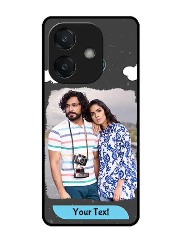 Custom Oppo A3X 5G Custom Glass Phone CaseSplashes With Love Doodles Design