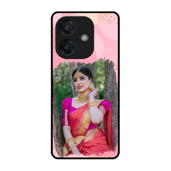 Oppo A3X 5G Custom Glass Phone CaseGold Glitter Splash Design
