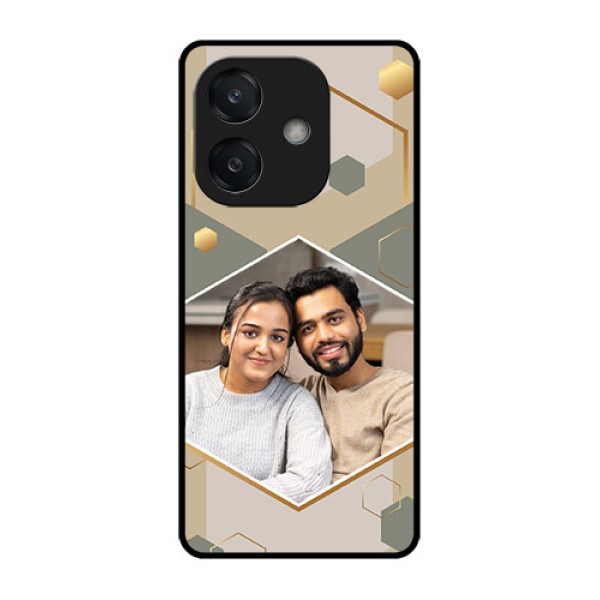 Oppo A3X 5G Custom Glass Phone CaseStylish Hexagon Pattern Design Oppo A3X 5G Custom Glass Phone CaseStylish Hexagon Pattern Design