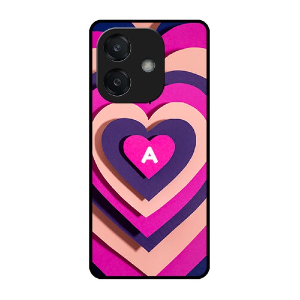 Oppo A3X 5G Custom Glass Phone CaseCute Heart Pattern Design