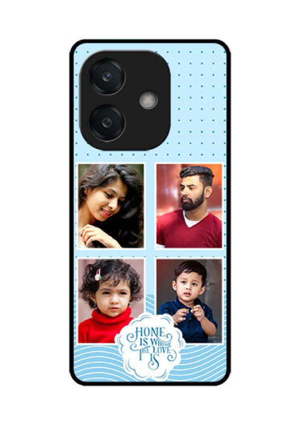 Oppo A3X 5G Custom Glass Phone CaseCute Love Quote With 4 Pic Upload Design