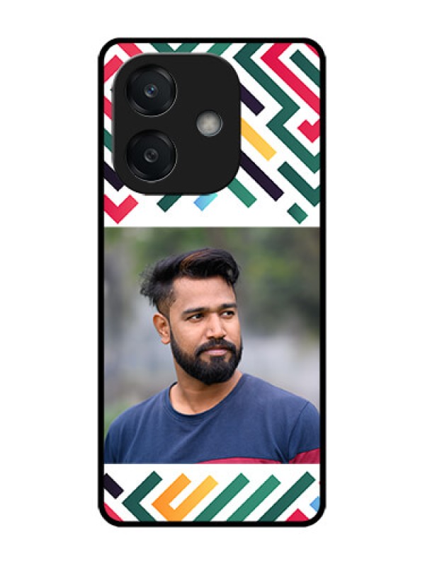 Custom Oppo A3X 5G Custom Glass Phone CaseColorful Maze Pattern Design