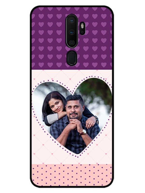 Custom Oppo A5 2020 Custom Glass Phone Case  - Violet Love Dots Design