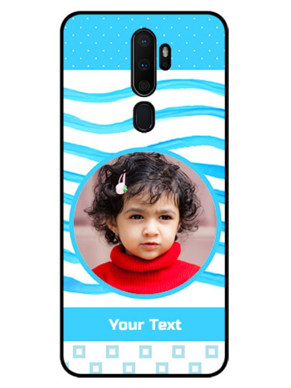 Custom Oppo A5 2020 Custom Glass Phone Case  - Simple Blue Case Design
