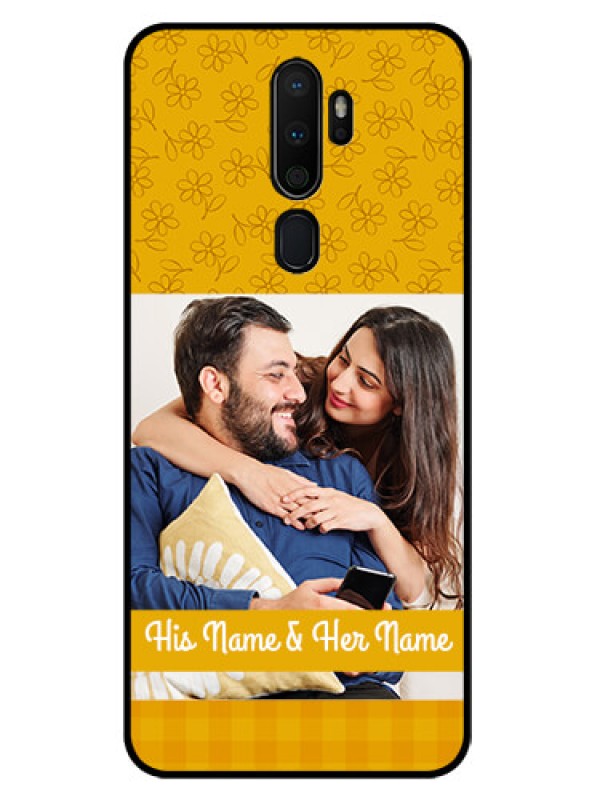 Custom Oppo A5 2020 Custom Glass Mobile Case  - Yellow Floral Design