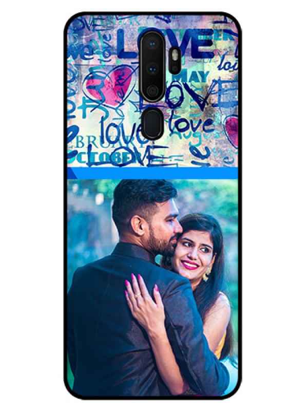 Custom Oppo A5 2020 Custom Glass Mobile Case  - Colorful Love Design