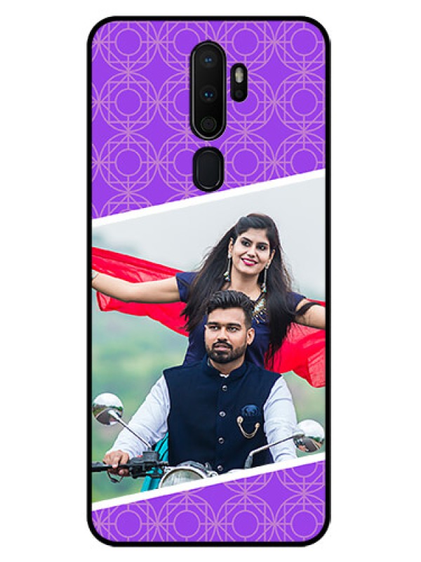 Custom Oppo A5 2020 Custom Glass Phone Case  - Violet Pattern Design