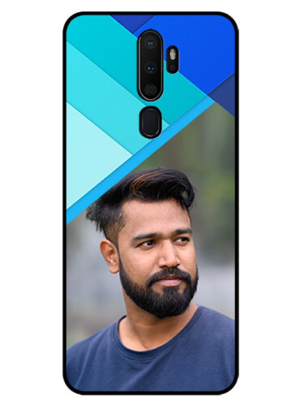 Custom Oppo A5 2020 Custom Glass Phone Case  - Blue Pattern Design
