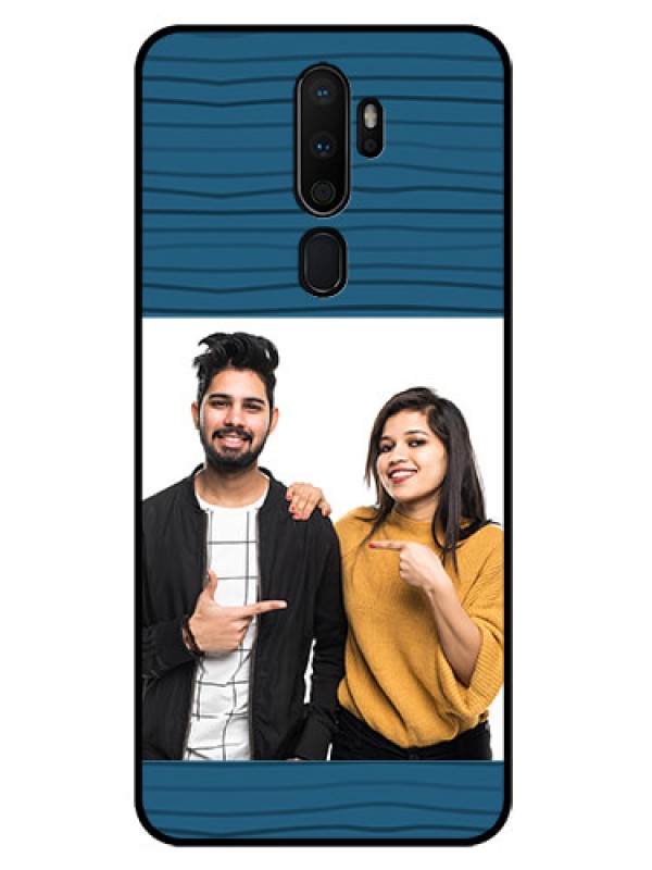 Custom Oppo A5 2020 Custom Glass Phone Case  - Blue Pattern Cover Design