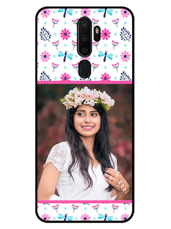 Custom Oppo A5 2020 Photo Printing on Glass Case  - Colorful Flower Design