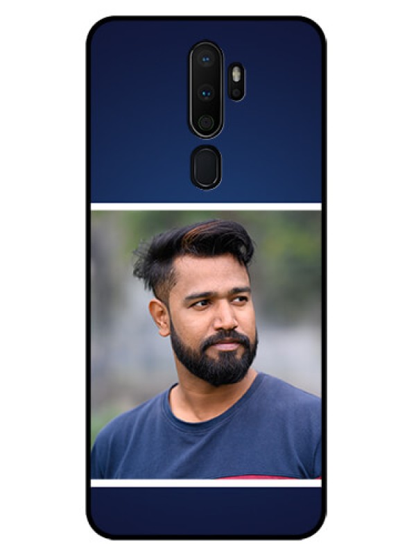 Custom Oppo A5 2020 Personalized Glass Phone Case  - Simple Royal Blue Design