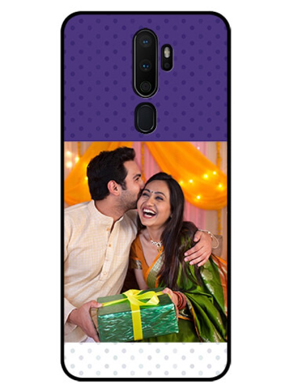 Custom Oppo A5 2020 Personalized Glass Phone Case  - Violet Pattern Design