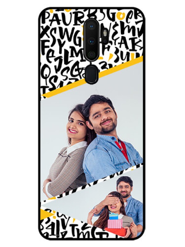 Custom Oppo A5 2020 Custom Glass Mobile Case  - Letters Pattern Design
