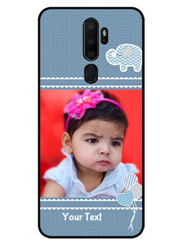 Custom Oppo A5 2020 Photo Printing on Glass Case  - with Kids Pattern Design