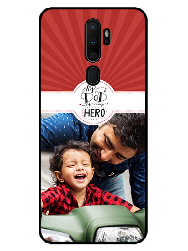 Custom Oppo A5 2020 Photo Printing on Glass Case  - My Dad Hero Design