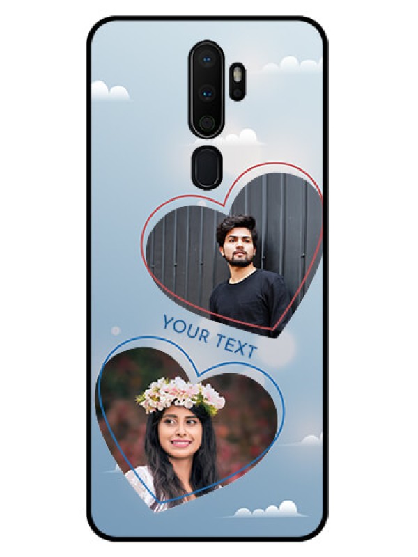 Custom Oppo A5 2020 Custom Glass Mobile Case  - Blue Color Couple Design 