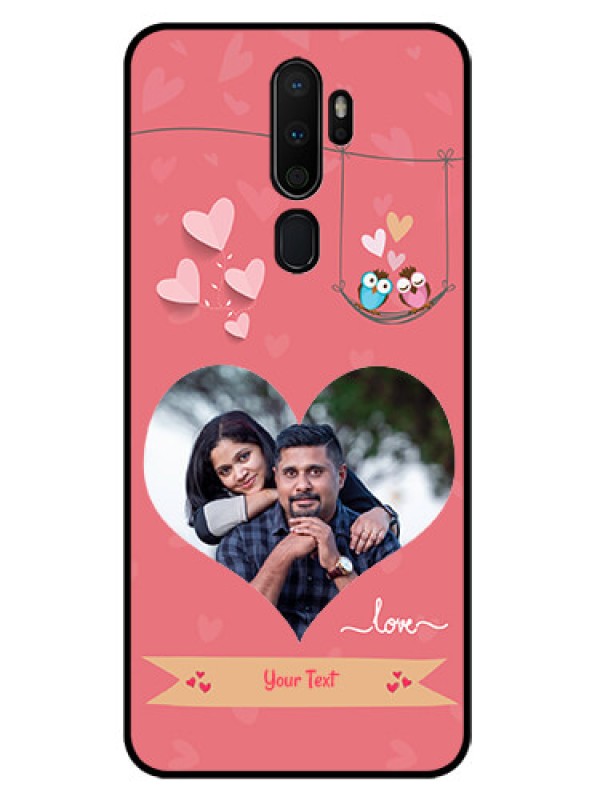 Custom Oppo A5 2020 Personalized Glass Phone Case  - Peach Color Love Design 