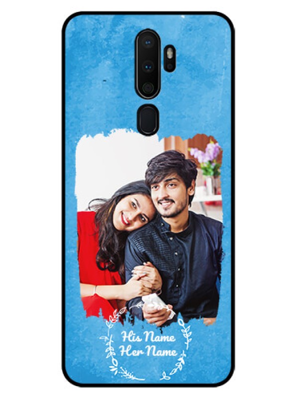 Custom Oppo A5 2020 Custom Glass Phone Case - Blue Color Vintage Design