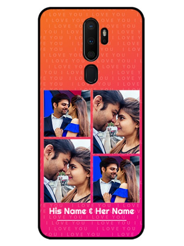 Custom Oppo A5 2020 Custom Glass Phone Case  - I Love You Pink Design