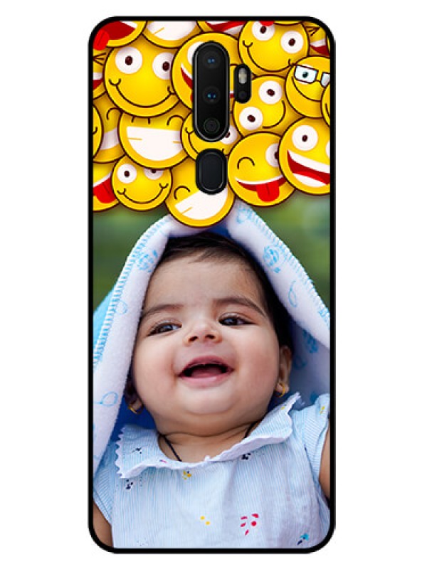Custom Oppo A5 2020 Custom Glass Mobile Case  - with Smiley Emoji Design