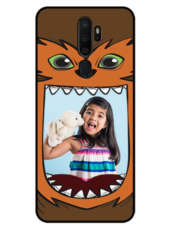 Custom Oppo A5 2020 Photo Printing on Glass Case  - Owl Monster Back Case Design