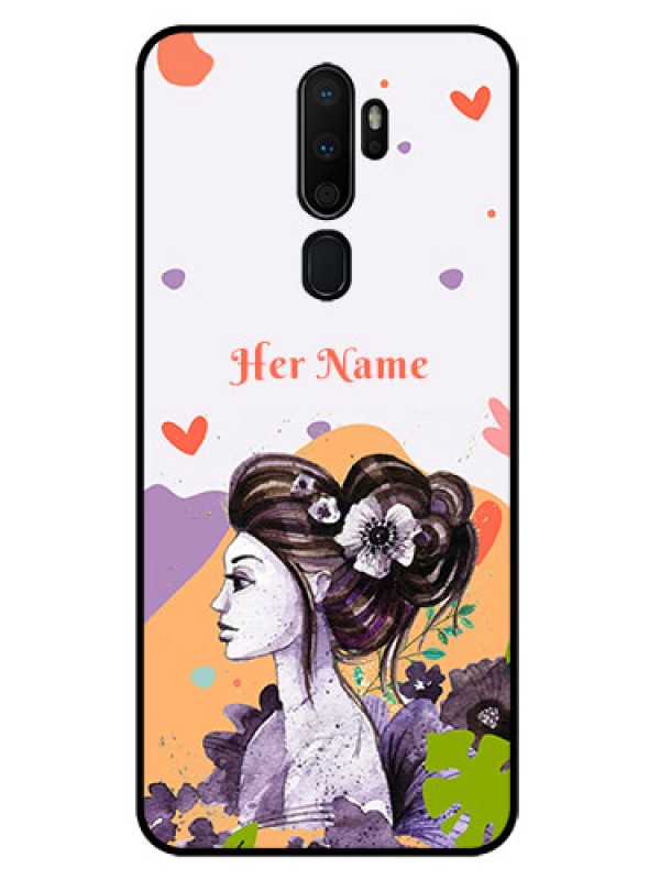 Custom Oppo A5 2020 Personalized Glass Phone Case - Woman And Nature Design