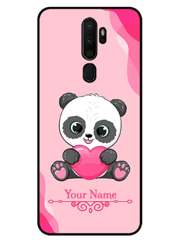 Custom Oppo A5 2020 Custom Glass Mobile Case - Cute Panda Design