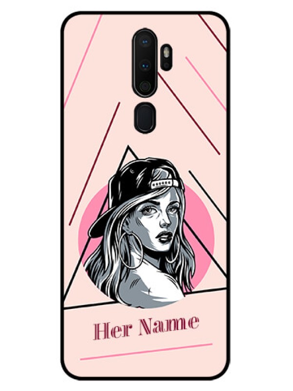 Custom Oppo A5 2020 Personalized Glass Phone Case - Rockstar Girl Design
