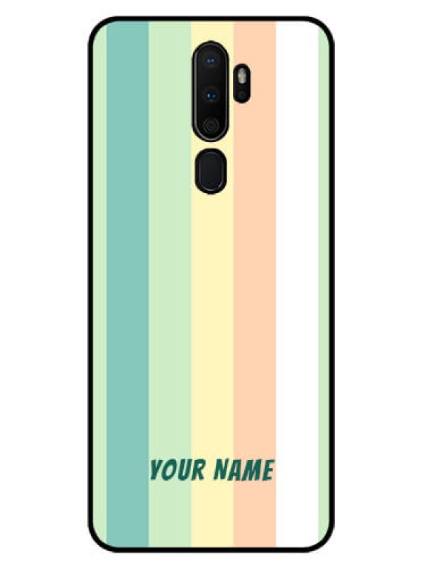 Custom Oppo A5 2020 Photo Printing on Glass Case - Multi-colour Stripes Design