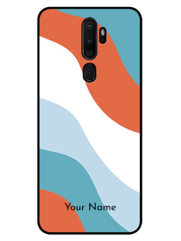Custom Oppo A5 2020 Custom Glass Mobile Case - coloured Waves Design