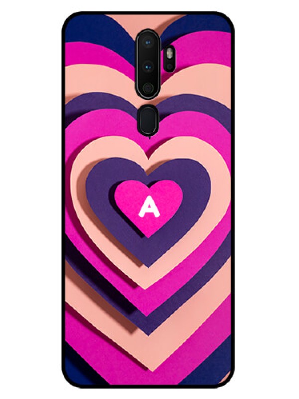 Custom Oppo A5 2020 Custom Glass Mobile Case - Cute Heart Pattern Design