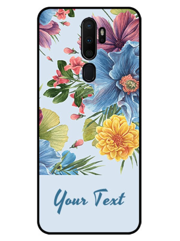 Custom Oppo A5 2020 Custom Glass Mobile Case - Stunning Watercolored Flowers Painting Design
