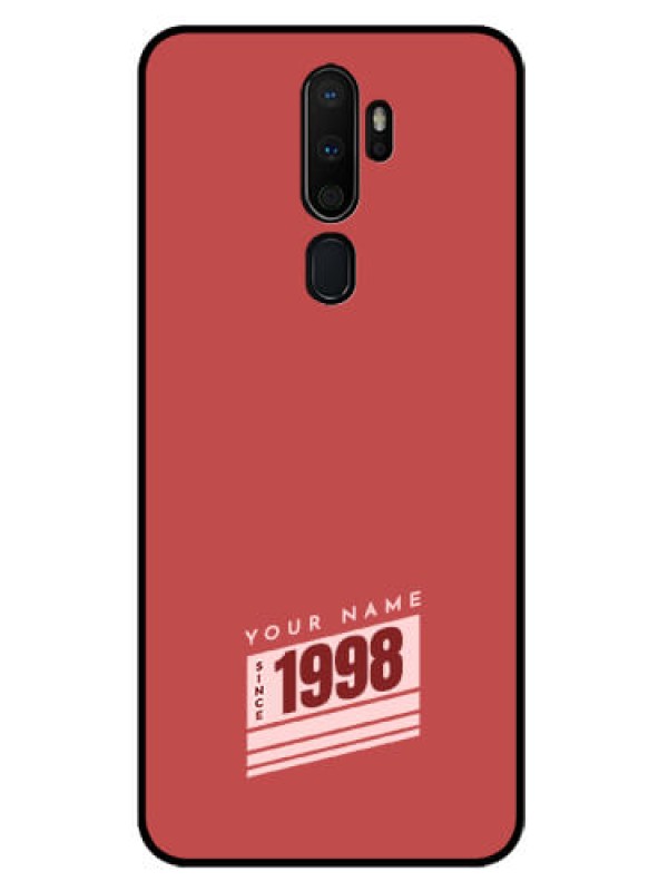 Custom Oppo A5 2020 Custom Glass Phone Case - Red custom year of birth Design