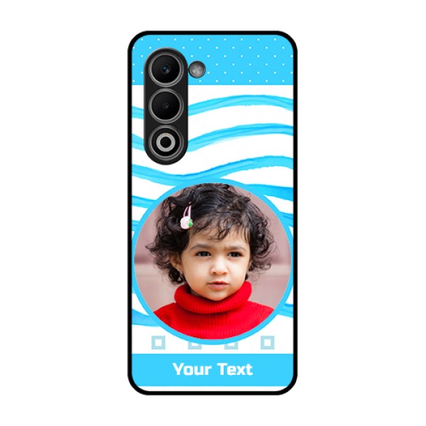 Oppo A5 5G Custom Glass Phone Case - Simple Blue Case Design