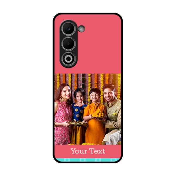 Oppo A5 5G Custom Glass Phone Case - Peach & Blue Color Design