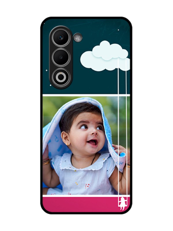 Custom Oppo A5 5G Custom Glass Phone Case - Cute Girl With Cloud Design