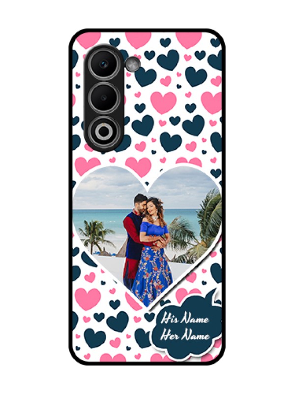 Custom Oppo A5 5G Custom Glass Phone Case - Pink & Blue Heart Design