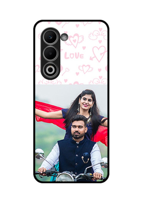 Oppo A5 5G Custom Glass Phone Case - Pink Flying Heart Design