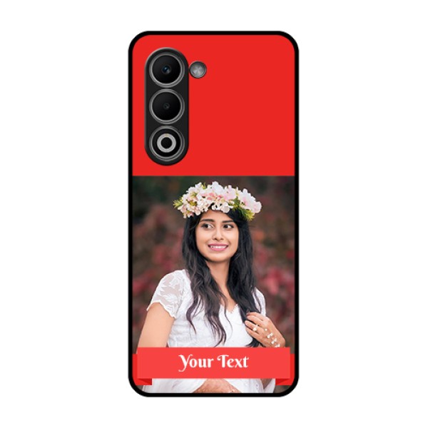 Oppo A5 5G Custom Glass Phone Case - Simple Red Color Design