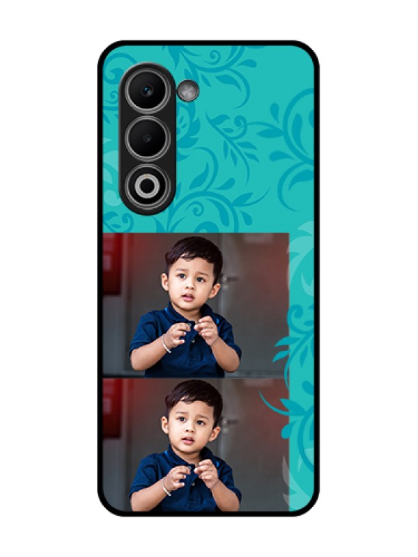 Custom Oppo A5 5G Custom Glass Phone Case - With Photo And Green Floral Design