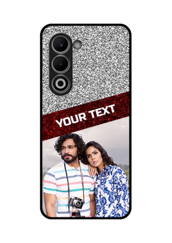 Oppo A5 5G Custom Glass Phone Case - Image Holder With Glitter Strip Design