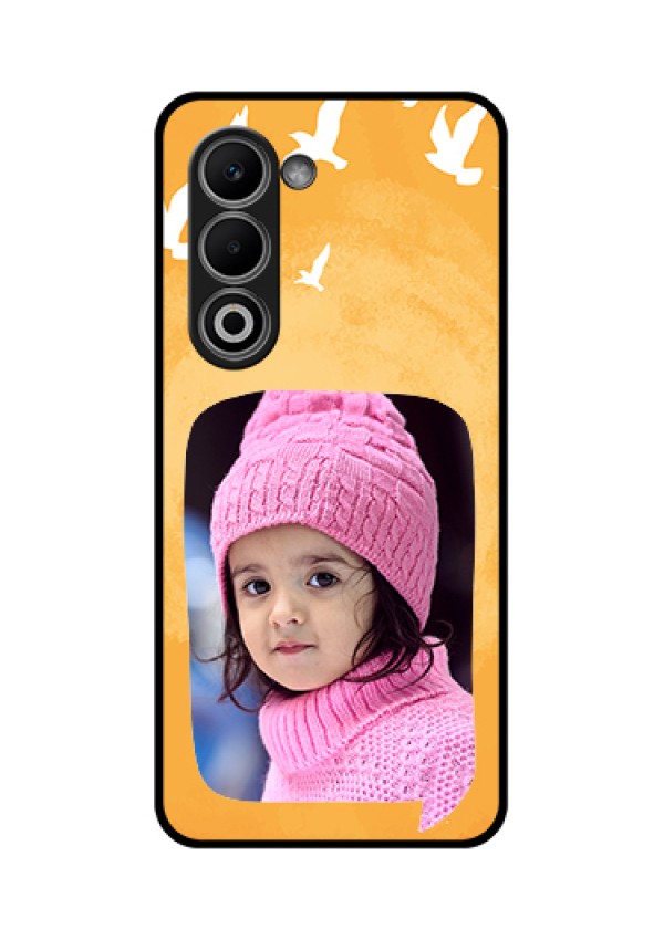 Oppo A5 5G Custom Glass Phone Case - Water Color Design With Bird Icons
