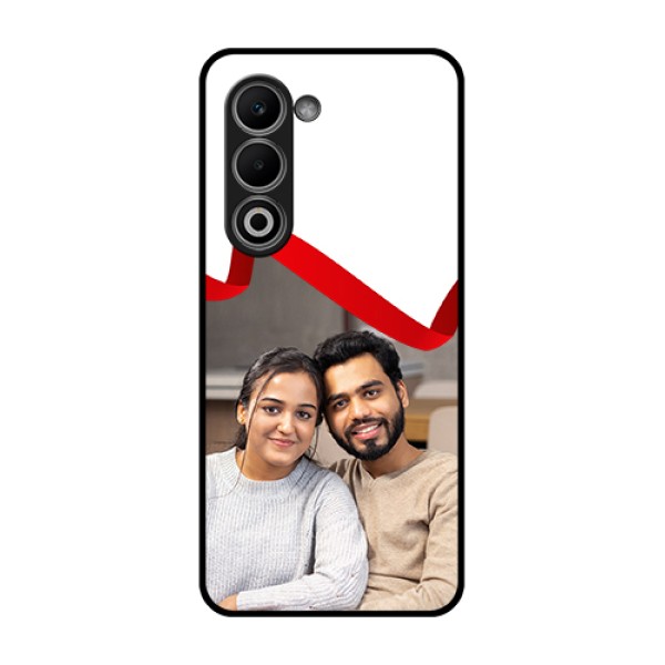 Oppo A5 5G Custom Glass Phone Case - Red Ribbon Frame Design