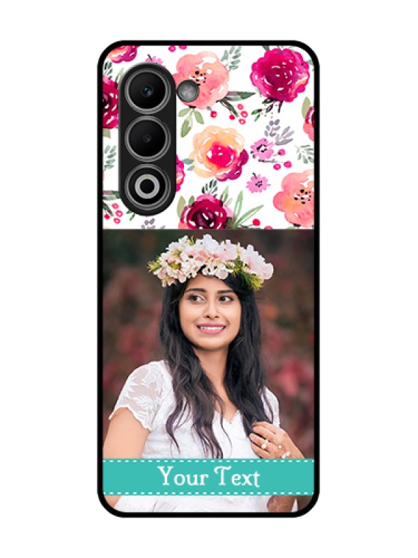 Custom Oppo A5 5G Custom Glass Phone Case - Water Colors Floral Design