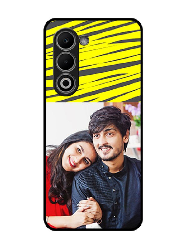 Custom Oppo A5 5G Custom Glass Phone Case - Yellow Abstract Design