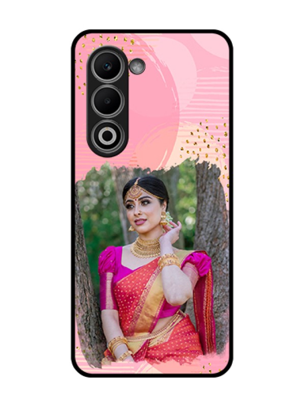 Custom Oppo A5 5G Custom Glass Phone Case - Gold Glitter Splash Design