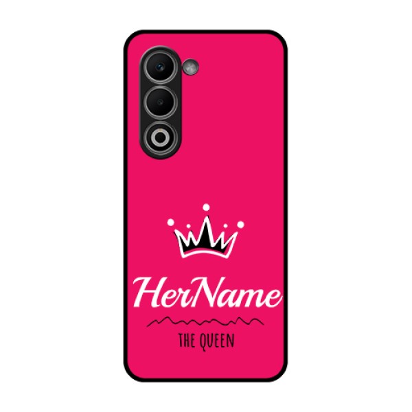 Oppo A5 5G Custom Glass Phone Case - Queen With Name Design Oppo A5 5G Custom Glass Phone Case - Queen With Name Design