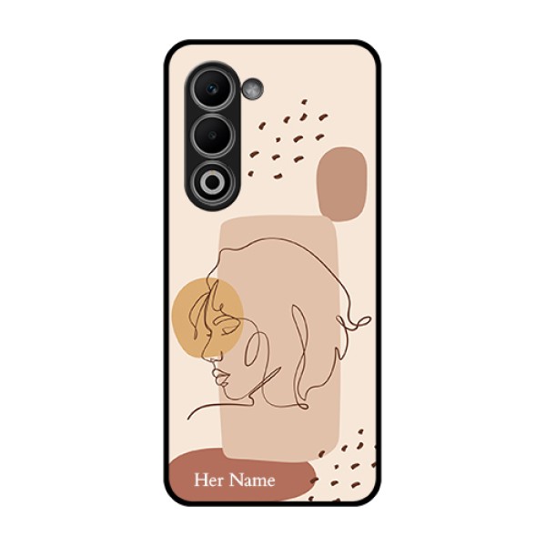 Oppo A5 5G Custom Glass Phone Case - Calm Woman Line Art Design Oppo A5 5G Custom Glass Phone Case - Calm Woman Line Art Design