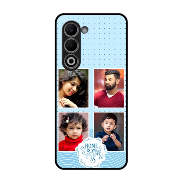 Oppo A5 5G Custom Glass Phone Case - Cute Love Quote With 4 Pic Upload Design
