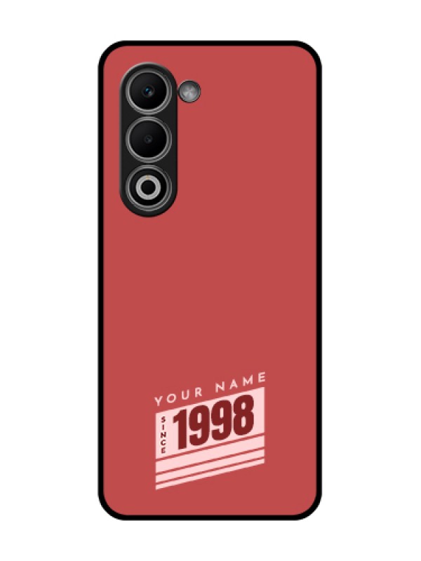 Custom Oppo A5 5G Custom Glass Phone Case - Red Custom Year Of Birth Design